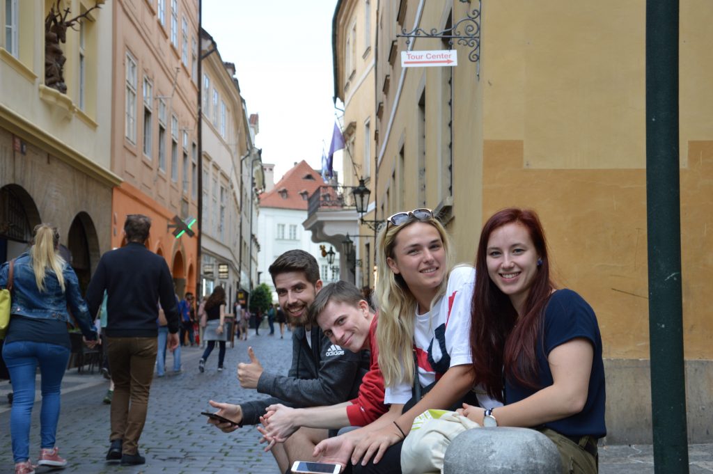 Team one exploring Prague.