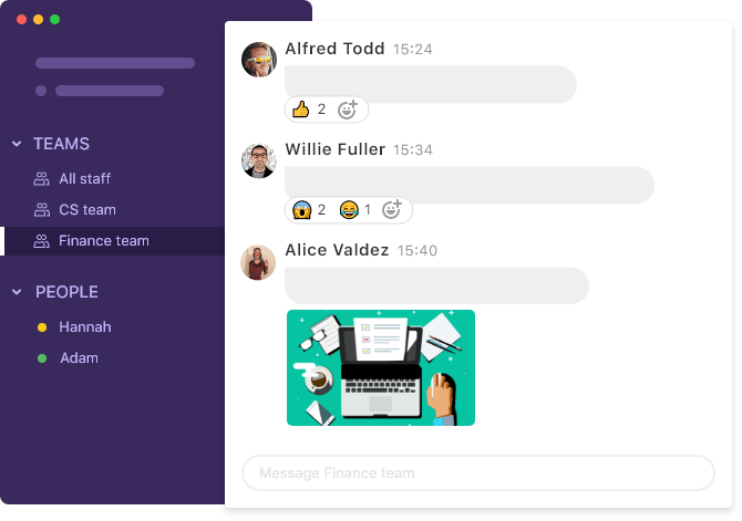 Team chat in shared inbox